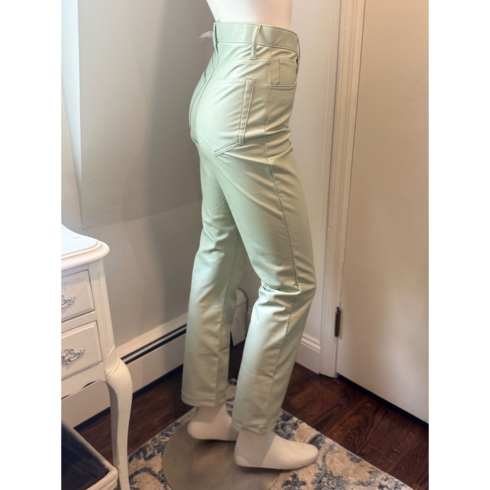 Abercrombie & Fitch Mint Green Vegan Leather 90s  UltraHigh Rise Pants | 26 NWT